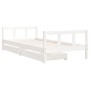 Estructura cama niños con cajones madera pino blanco 90x200 cm de vidaXL, Cunas y camas para niños - Ref: Foro24-834409, Prec...