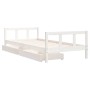 Children's bed frame with white pine wood drawers 90x200 cm by vidaXL, Cribs and beds for children - Ref: Foro24-834409, Pric...