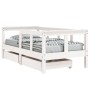 Children's bed frame with drawers, made of white pine wood, 70x140 cm. by vidaXL, Cribs and beds for children - Ref: Foro24-8...