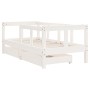 Children's bed frame with drawers, made of white pine wood, 70x140 cm. by vidaXL, Cribs and beds for children - Ref: Foro24-8...