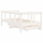 Children's bed frame with drawers, made of white pine wood, 70x140 cm. by vidaXL, Cribs and beds for children - Ref: Foro24-8...