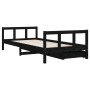 Children's bed frame with drawers made of black pine wood 90x200cm by vidaXL, Cribs and beds for children - Ref: Foro24-83441...