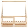 Estructura de cama para niños con cajones madera pino 70x140 cm de vidaXL, Cunas y camas para niños - Ref: Foro24-834471, Pre...