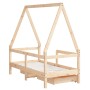 Estructura de cama para niños con cajones madera pino 70x140 cm de vidaXL, Cunas y camas para niños - Ref: Foro24-834471, Pre...