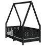 Estructura de cama para niños madera de pino negro 70x140 cm de vidaXL, Cunas y camas para niños - Ref: Foro24-834503, Precio...