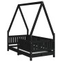 Estructura de cama para niños madera de pino negro 70x140 cm de vidaXL, Cunas y camas para niños - Ref: Foro24-834503, Precio...