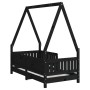 Estructura de cama para niños madera de pino negro 70x140 cm de vidaXL, Cunas y camas para niños - Ref: Foro24-834503, Precio...