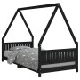 Estructura de cama para niños madera de pino negro 90x200 cm de vidaXL, Cunas y camas para niños - Ref: Foro24-834500, Precio...