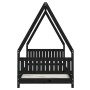 Black pine wood children's bed frame 90x200 cm by vidaXL, Cribs and beds for children - Ref: Foro24-834500, Price: 155,76 €, ...