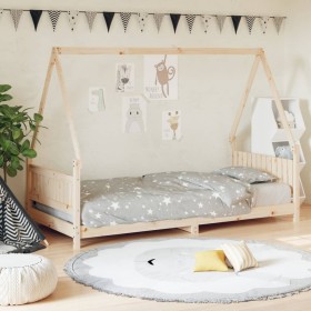 Children's bed frame solid pine wood 90x200 cm by vidaXL, Cribs and beds for children - Ref: Foro24-834498, Price: 124,99 €, ...