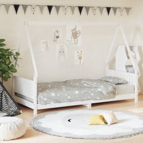 Estructura de cama para niños madera de pino blanco 90x200 cm de vidaXL, Cunas y camas para niños - Ref: Foro24-834499, Preci...