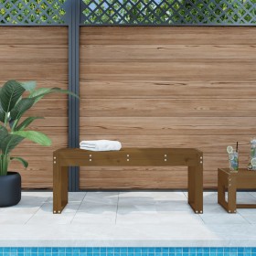 Banco de jardín madera maciza de pino marrón miel 110x38x45 cm de vidaXL, Bancos de jardín - Ref: Foro24-825096, Precio: 84,9...