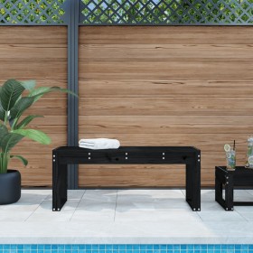 Banco de jardín madera maciza de pino negro 110x38x45 cm de vidaXL, Bancos de jardín - Ref: Foro24-825097, Precio: 64,23 €, D...