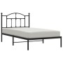 Bed frame with black metal headboard 100x190 cm by vidaXL, Beds and slatted bases - Ref: Foro24-353433, Price: 79,44 €, Disco...