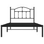 Bed frame with black metal headboard 100x190 cm by vidaXL, Beds and slatted bases - Ref: Foro24-353433, Price: 79,44 €, Disco...