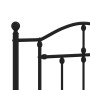 Bed frame with black metal headboard 100x190 cm by vidaXL, Beds and slatted bases - Ref: Foro24-353433, Price: 79,44 €, Disco...