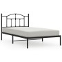 Bed frame with black metal headboard 100x200 cm by vidaXL, Beds and slatted bases - Ref: Foro24-353434, Price: 82,95 €, Disco...