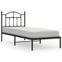 Bed frame with black metal headboard 90x190 cm by vidaXL, Beds and slatted bases - Ref: Foro24-353431, Price: 77,99 €, Discou...