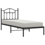 Bed frame with black metal headboard 90x190 cm by vidaXL, Beds and slatted bases - Ref: Foro24-353431, Price: 77,99 €, Discou...