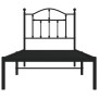 Bed frame with black metal headboard 90x190 cm by vidaXL, Beds and slatted bases - Ref: Foro24-353431, Price: 77,99 €, Discou...