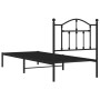 Bed frame with black metal headboard 90x190 cm by vidaXL, Beds and slatted bases - Ref: Foro24-353431, Price: 77,99 €, Discou...