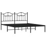 Estructura de cama con cabecero metal negro 160x200 cm de vidaXL, Camas y somieres - Ref: Foro24-353442, Precio: 121,68 €, De...