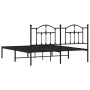 Estructura de cama con cabecero metal negro 160x200 cm de vidaXL, Camas y somieres - Ref: Foro24-353442, Precio: 121,68 €, De...