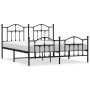 Black metal headboard and footboard bed frame 160x200 cm by vidaXL, Beds and slatted bases - Ref: Foro24-353460, Price: 152,0...