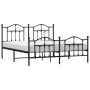 Black metal headboard and footboard bed frame 160x200 cm by vidaXL, Beds and slatted bases - Ref: Foro24-353460, Price: 152,0...