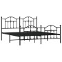 Black metal headboard and footboard bed frame 160x200 cm by vidaXL, Beds and slatted bases - Ref: Foro24-353460, Price: 152,0...