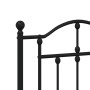 Black metal headboard and footboard bed frame 160x200 cm by vidaXL, Beds and slatted bases - Ref: Foro24-353460, Price: 152,0...