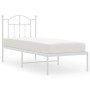 Metal bed frame with white headboard 75x190 cm by vidaXL, Beds and slatted bases - Ref: Foro24-353478, Price: 77,50 €, Discou...