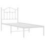 Metal bed frame with white headboard 75x190 cm by vidaXL, Beds and slatted bases - Ref: Foro24-353478, Price: 77,50 €, Discou...