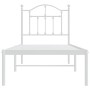 Metal bed frame with white headboard 75x190 cm by vidaXL, Beds and slatted bases - Ref: Foro24-353478, Price: 77,50 €, Discou...