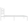 Metal bed frame with white headboard 75x190 cm by vidaXL, Beds and slatted bases - Ref: Foro24-353478, Price: 77,50 €, Discou...