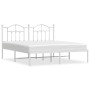 White metal bed frame with headboard 160x200 cm by vidaXL, Beds and slatted bases - Ref: Foro24-353491, Price: 140,31 €, Disc...