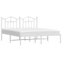 White metal bed frame with headboard 160x200 cm by vidaXL, Beds and slatted bases - Ref: Foro24-353491, Price: 140,31 €, Disc...