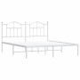 White metal bed frame with headboard 160x200 cm by vidaXL, Beds and slatted bases - Ref: Foro24-353491, Price: 140,31 €, Disc...