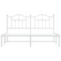 White metal bed frame with headboard 160x200 cm by vidaXL, Beds and slatted bases - Ref: Foro24-353491, Price: 140,31 €, Disc...