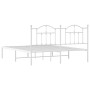 White metal bed frame with headboard 160x200 cm by vidaXL, Beds and slatted bases - Ref: Foro24-353491, Price: 140,31 €, Disc...