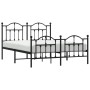 Black metal headboard and footboard bed frame 150x200 cm by vidaXL, Beds and slatted bases - Ref: Foro24-353459, Price: 144,9...