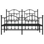 Black metal headboard and footboard bed frame 150x200 cm by vidaXL, Beds and slatted bases - Ref: Foro24-353459, Price: 144,9...