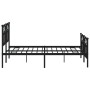 Black metal headboard and footboard bed frame 150x200 cm by vidaXL, Beds and slatted bases - Ref: Foro24-353459, Price: 144,9...