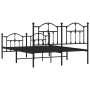 Black metal headboard and footboard bed frame 150x200 cm by vidaXL, Beds and slatted bases - Ref: Foro24-353459, Price: 144,9...