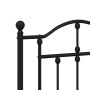 Black metal headboard and footboard bed frame 150x200 cm by vidaXL, Beds and slatted bases - Ref: Foro24-353459, Price: 144,9...