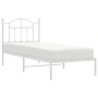 Metal bed frame with white headboard 90x190 cm by vidaXL, Beds and slatted bases - Ref: Foro24-353480, Price: 80,66 €, Discou...