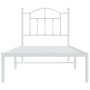 Metal bed frame with white headboard 90x190 cm by vidaXL, Beds and slatted bases - Ref: Foro24-353480, Price: 80,66 €, Discou...