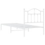 Metal bed frame with white headboard 90x190 cm by vidaXL, Beds and slatted bases - Ref: Foro24-353480, Price: 80,66 €, Discou...