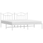 White metal bed frame with headboard 200x200 cm by vidaXL, Beds and slatted bases - Ref: Foro24-353495, Price: 131,64 €, Disc...