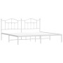 White metal bed frame with headboard 200x200 cm by vidaXL, Beds and slatted bases - Ref: Foro24-353495, Price: 131,64 €, Disc...